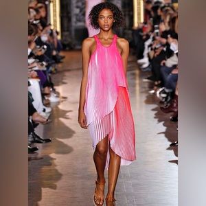 Stella McCartney Primrose Pink Pleated Runway Dress 2/IT 38 Retail $2870 BNWT